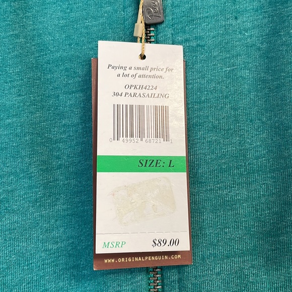 Original Penguin Teal Parasailing Zip Up Jacket Size Large - Picture 3 of 4